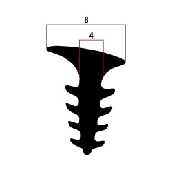 Garnitura etansare tamplarie aluminiu, pentru sticla, T10 (4mm), ml