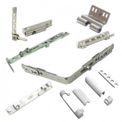 Set feronerie Vorne, deschidere dubla (oscilobatanta), tamplarie PVC, falt profil 13mm, alb RAL9016