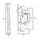 Broasca multipunct usa metalica, 4 bolturi patrate, backset 60mm, interax 68mm, blocare prin ridicare, deschidere stanga