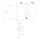Cilindru yala cu buton, Kale Kilit, usa metalica, excentric, dimensiune 80mm (30x10x40)