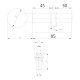 Cilindru yala cu buton, Kale Kilit, usa metalica, excentric, dimensiune 85mm (30x10x45)