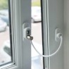 Sistem restrictionare fereastra sau usa pvc, cu cablu si cheie, alb RAL 9016