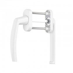 Maner usa balcon cu cheie, asimetric, culoare Alb, material aluminiu, rozeta culoare alb